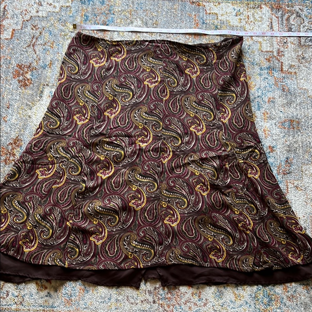 Paisley Patterned Brown Skirt
